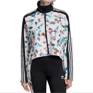 adidas Floral Track Jacket in White, Black, Green, Blue, Red